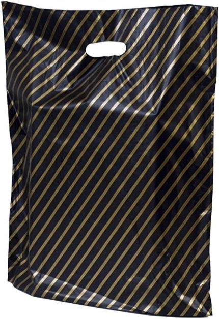 Ambalaj Çizgili Mağaza Poşeti (NO 5) 50 Adet 50x60 Cm Çizgili Takviyeli Poşet Diagonal Poşet