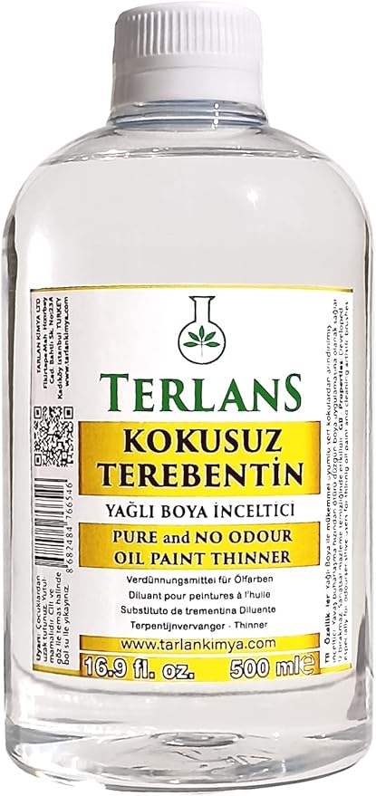 Kokusuz Terebentin 500 ml Tamamen Kokusuz Yağlı Boya İnceltici