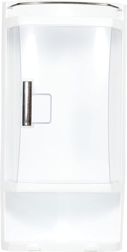 Banyo Köşe Rafı, 26 cm, 3 Raf, Kapaklı Hazne, Şeffaf Naturel