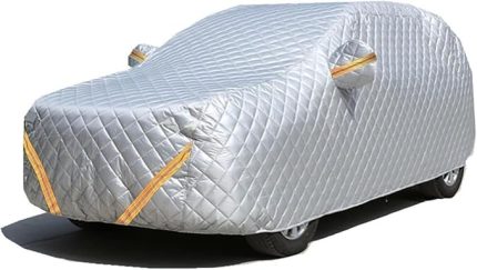 Önleyici Araba Örtüsü Mini Cooper S Clubman E Countryman Ile Uyumludur, Kar Geçirmez, Yağmur Geçirmez, Toz Geçirmez, Nefes Alabilen Araba Örtüsü Sağlar Yansıtıcı Şeritli Dış Mekan(Silver,E Countr