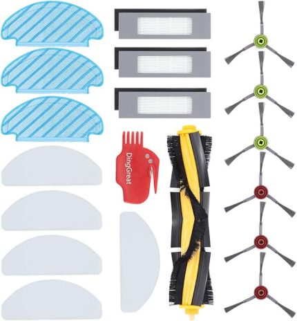 Yedek Parça Kiti ECOVACS DEEBOT T8 T8 AIVI N8+Robot Süpürge ile Uyumlu - Rulo Fırça, Filtre, Yan Fırça, Paspas Bezi Aksesuar Kiti