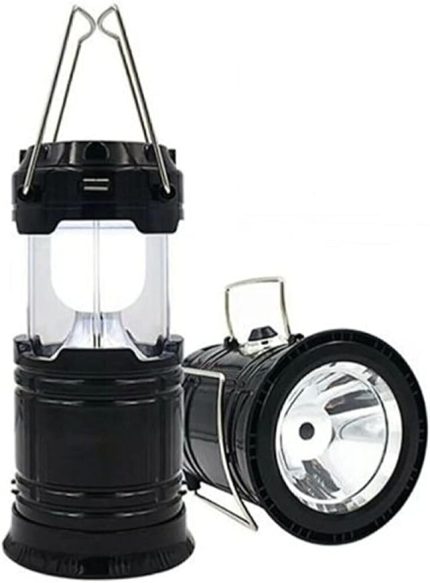 Güneş Enerjili Kamp Feneri Solar Şarjlı Işıldak Şarj Girişli