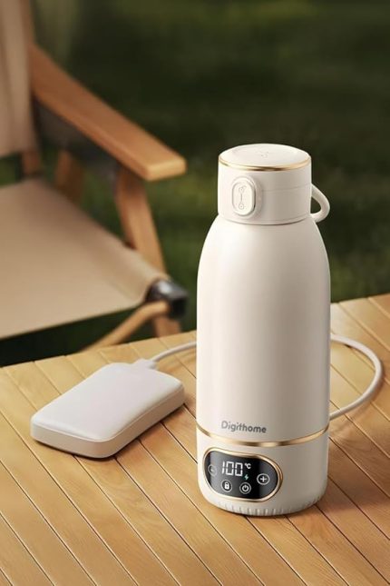 Go Smart Taşınabilir Şarjlı Çelik Su Isıtıcı Kablosuz Kettle (35-100 C°) Milky White 500 ML DGT-102