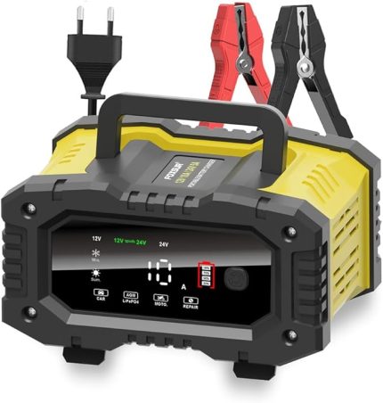 Motosiklet Akü Şarj Cihazı 10A/20A Özenle Seçilmiş 12V24V 150/300W Taşınabilir Araba Akü Şarj Cihazı 10A Sarı Av yönetmeliği