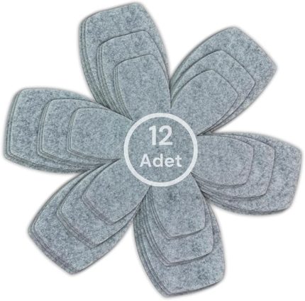 12'li Set Tava Tencere Koruyucu ve Düzenleyici Keçesi (Gri)