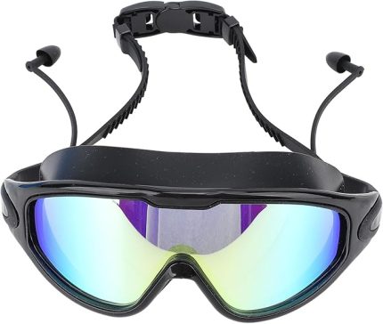 Yüzme Gözlüğü 2 Paket, Geniş Görüş Açılı Yüzme Gözlüğü Su Geçirmez Buğu Önleyici UV Elektrokaplama Tasarımı, Kulak Tıkaçları Ile, Sızıntı Yok Yüzme Dalış Su Sporları Için Yüzme