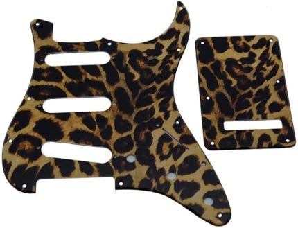 11 Delikli Strat SSS 3D Baskılı Plastik Pickguard ST Arka Plaka Trem Kılıf ABD/Meksika Fender Strat Leopar Stripe