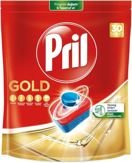 Gold Yanmış Kirler için 30 Tablet Bulaşık Makinesi Deterjanı Tableti 1 x 30 tablet , Gold 30 Tablet