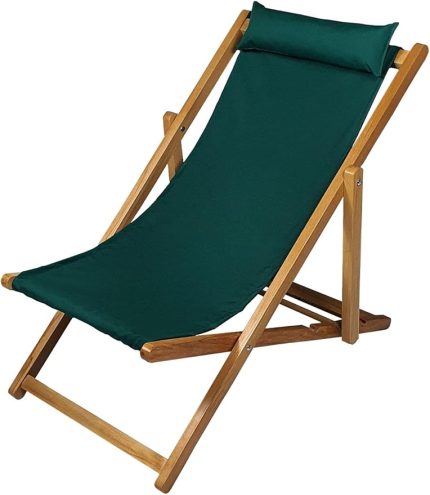 AHŞAP KATLANABİLİR TAŞINIR ŞEZLONG. PLAJ, BAHÇE, TERAS, BALKON ŞEZLONGU. (HAKİ)