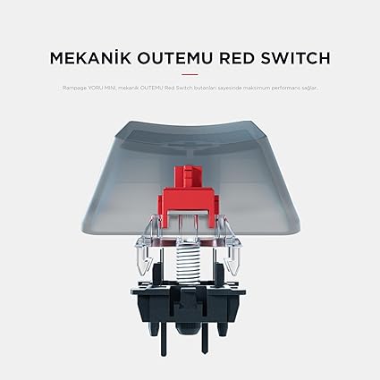 Yoru Mini Type-c Bağlantı RGB Mekanik Gaming Oyuncu Klavyesi Red Switch Q Tr Hot Swap - Görsel 4