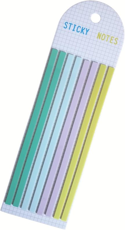 Post-it Sticky Notes Şeffaf Renkli Yapışkan Postit Not Kağıdı Etiketi Uzun Şeritler (Renk 5)