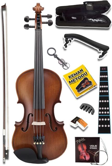 LMA-544TYS 3/4 Profesyonel Keman 3/4 Çocuk Kemanı 10-13 Yaş (Yastık Susturucu Yedek Tel Çanta Yay Reçine Metod)