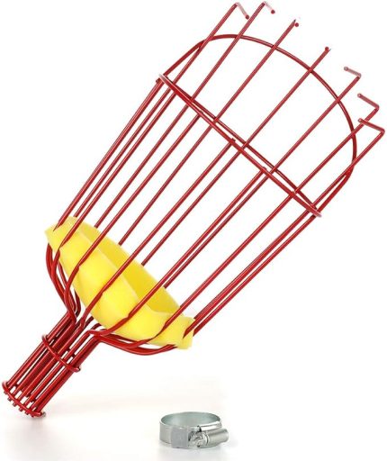 Çürükleri önlemek için yastıklı ayarlanabilir meyve toplama aleti, meyve toplayıcı hasat sepeti, elma armut şeftali portakal toplamak için profesyonel bahçe meyve toplama aracı (direk dahil değildir) (#1)