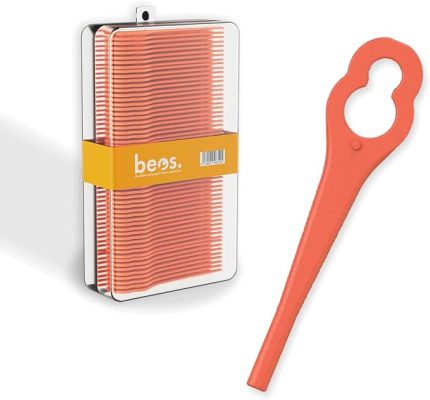 Einhell, Bosch, CMI çim biçme makinesi için 100 x birinci sınıf yedek bıçak seti – Plastik bıçak Einhell GE-CT 18 LI, GE-CT 18 LI Kit, Bosch ART26 Accutrim, CMI C-ART-10, 8/17 ile uyumlu