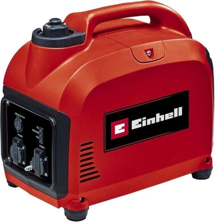 TC-IG 2000 INVERTER elektrik jeneratörü (benzinli, 4 zamanlı invertörlü motor, maksimum güç 2000 W, 2 x 230 V priz, 4 l hazne, voltmetre dahil, AVR fonksiyonu), siyah/kırmızı