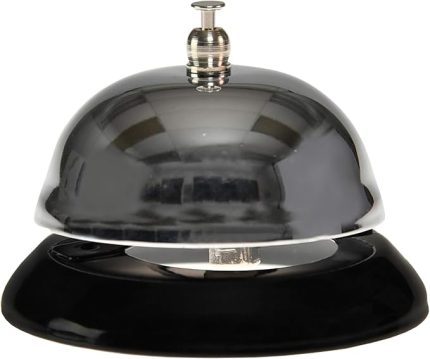 Paslanmaz Çelik Servis Zili - Resepsiyon, Okul, Mutfak, Dükkan, Restoran, Hastaneler ve Köpek Eğitimi için Şık Metal Çağrı Zili - Servis için Halka Zili - Gümüş Çan