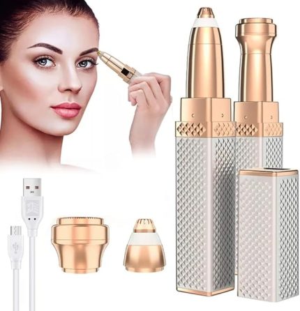 Nesil Luxury 2 Başlıklı Şarjlı Işıklı Kaş Bıyık Yüz Çevresi Kadın Tüy Epilasyon ve Traş Makinesi