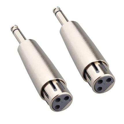 2 x XLR Erkek - 6.35mm Jack Mono Kablo Dişi Adaptör 1/4 “TRS Adaptörü Cinsiyet Değiştirici - XLR-F - 3 Pimli XLR Dişi Stereo Ses Mikrofon Dönüştürücü Konnektörü