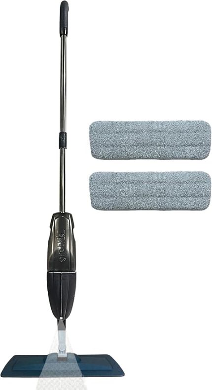 Wipe Sprey Mop Gri 2 Mop Bezli TIPASIZ SİSTEM 700 cc Su Hazneli Mikrofiber Parke Mermer Fayans için Üretici Garantili