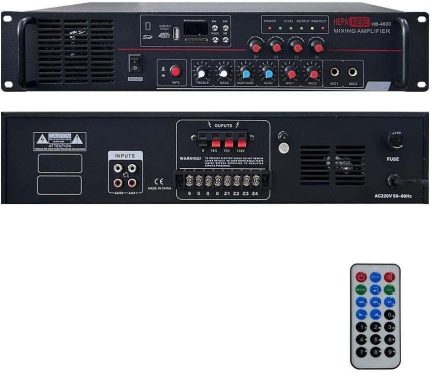 Merz HB-4600 Mixer Amfi 4 Bölgeli 4 Çıkışlı Anfi Zonlu 4x150W Bluetooth Usb