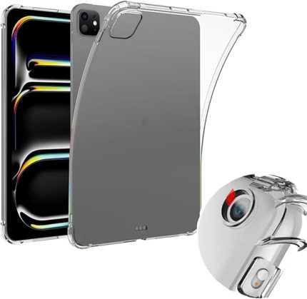 iPad Air 11 2025 ile uyumlu M3 Kılıf Tablet Nitro Anti Shock Silikon Tamamen Şeffaf Görünümlü Kapak iPad Air 11.Nesil ile uyumlu tablet kılıf Şeffaf Renk