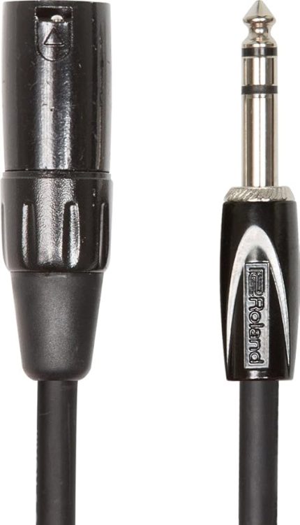 Black-Serisi simetrik bağlantı kablosu – 6,3-mm-TRS-jak (erkek) XLR (erkek), uzunluk: 1 m – RCC-3-TRXM