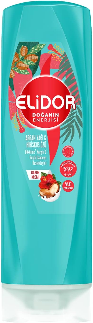 Doğanın Enerjisi Saç Bakım Kremi Argan Yağı ve Hibiskus Özü Dökülme Karşıtı ve Güçlü Uzamayı Destekleyici 350 ml