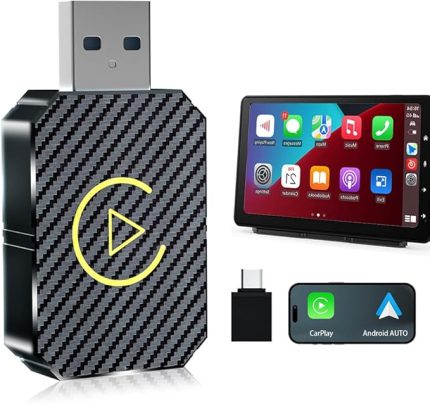 Carplay adaptörü, Android, Afenau kablosuz Android araç adaptörü, 2'si 1 arada kablosuz CarPlay, iOS ve Android araçlar için, USB/Tip C tak ve çalıştır, 2016 ve iOS 10+ üzeri arabalar ile