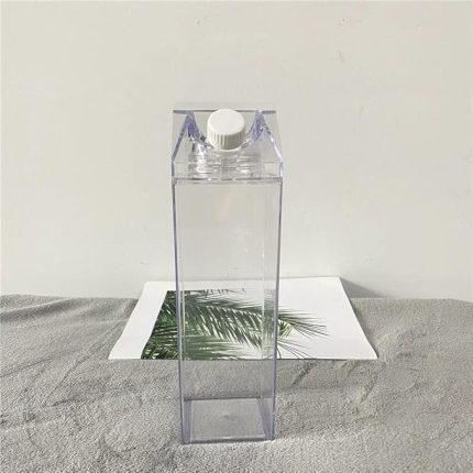 Süt Kutu Tasarımlı Su Kahve Içecek Şişesi | Cam Değildir | Kahve Ve Sunum Bardağı Ve Matarası 500-600ml