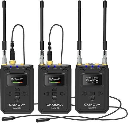 Ckmova Vocal M V2 Profesyonel UHF Çift Kanallı Kablosuz Mikrofon 2 Verici ve 1 Alıcı Seti