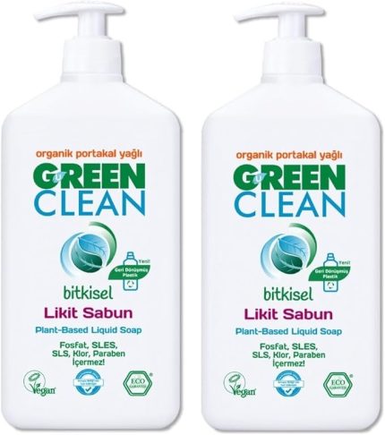 Clean Organik Sıvı Sabun Portakallı 500 Ml X 2 Adet