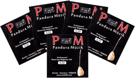 MÜZİK Profesyonel Paslanmaz 0,20 Uzun Sap Bağlama Teli 5' li Paket