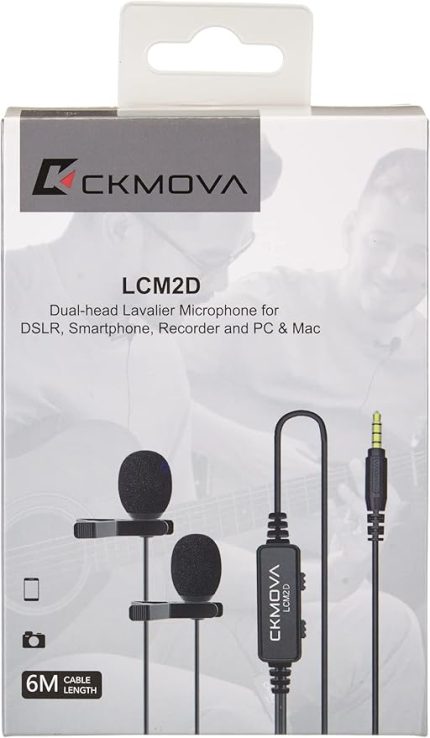 LCM 2D Çok Yönlü Kondenser Klipsli 2’li Yaka Mikrofonu