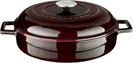 Metal Premium Serisi - Döküm Çok Amaçlı Tencere, Yuvarlak, 28 cm, Majolik Mor, Kubbe Kapak