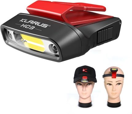HC3 LED klipsli kapak, hafif şapka ışığı, USB C,beyaz ve kırmızı ışık, sensör kumandalı, 5 mod kısılabilir, av, kamp, balıkçılık için