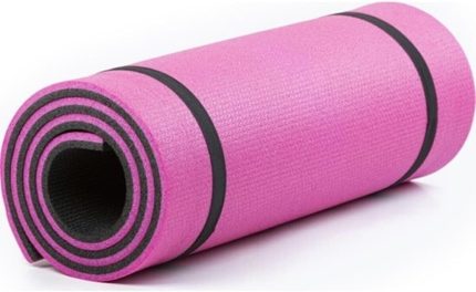 Çift Taraflı Yoga Minderi Ve Spor Matı 16 mm Pembe-Siyah Pembe