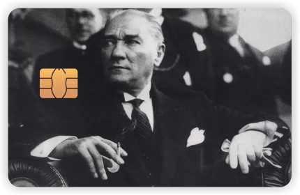 Kemal Atatürk Kart Kaplama Sticker Kart Etiketi