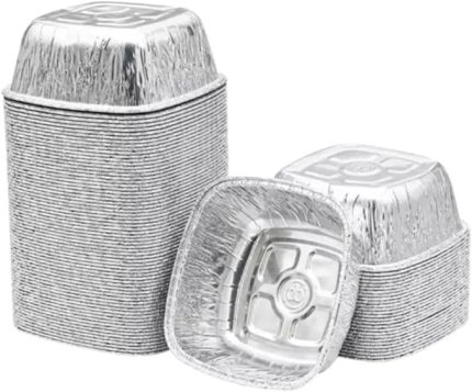 Adet Kare Alüminyum Sütlaç Kasesi 10x10cm 240gr Aşure Kabı Yüksek Isıya Dayanaklı Fırın için Kap