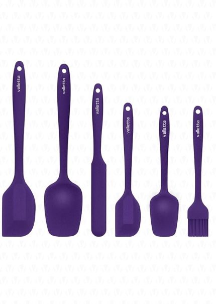 Drongo Isıya Dayanıklı Yanmaz Yapışmaz Silikon Spatula Seti 6 Parça Mor
