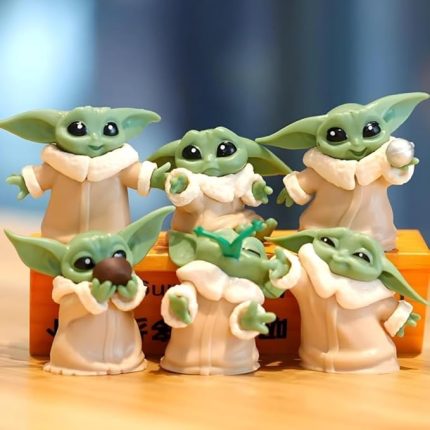 6 lı Set Sevimli Bebek Yoda Ürün Koleksiyonu Dekoratif Hediyelik Eşya Biblo Masa Süsü