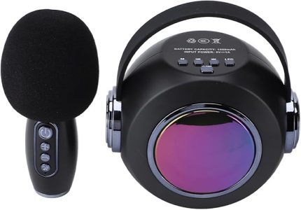 Hoparlör -seti, Karaoke Makinesi Hd Ses Renkli ışık Efekti Kablosuz Mikrofon Hoparlör Makine Desteği 32g Bellek kartı Parti Için (Tek mikrofon)