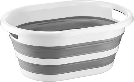 Katlanabilir Çamaşır Sepeti Gri Mega Boy 38’lt Silikon Akordiyon Sepet, Katlanabilir Çamaşır Sepeti Gri Mega Boy 38’lt Silikon Akordiyon Sepet