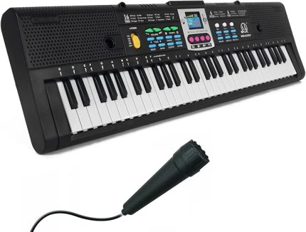 61 Tuşlar Dijital Müzik Elektronik Klavye Çocuklar Çok Fonksiyonlu Elektrikli Piyano için Piyano Öğrenci Mikrofon Fonksiyonlu Enstrüman