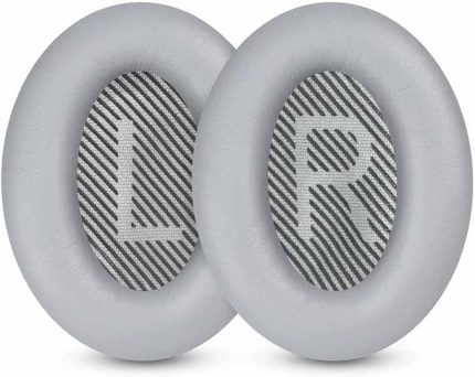 QC35 Kulak Pedleri QC35 ii Kulaklık Pedleri Bose Quietcomfort 35/35ii/25/15, QC2 AE2/AE2i/AE2W, Soundlink/SoundTrue Çevresi Kulak Kulaklıkları, Premium Hafızalı Köpük ve Protein Deri (Gri)