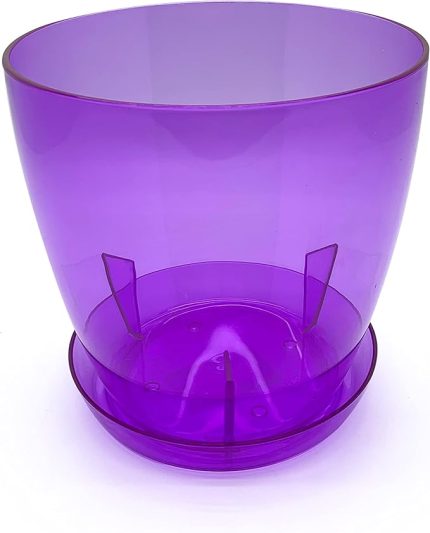 Orkide Saksı Tabağı Seffaf-Mor 3lt