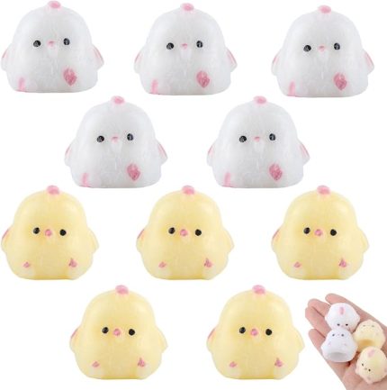 On parçalı set, büyüleyici, yumuşak ve taşınabilir Squishy-oyuncaklar, civciv şeklinde, stres azaltma, dekorasyon ve duyusal oyun için, çok sayıda yumuşak gölgeleme ile