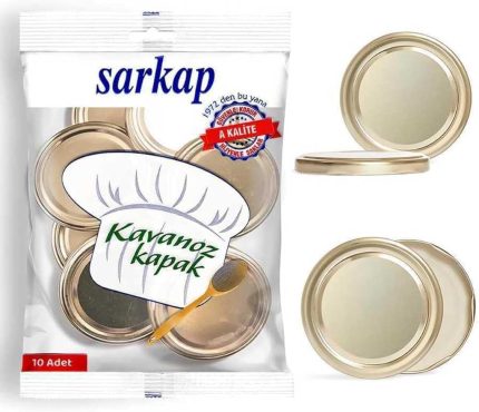 Hijyenik Paketli 10 Adet Kavanoz Kapağı - Gold - 82 Mm