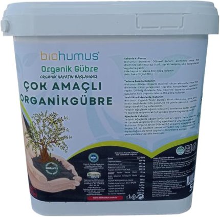 Gübre Bitki Besin Gübresi 5 Litre,% 35 Humik Fulvik Asit,%6 Organik NPK,%70 Organik Madde, Kokusuz, Uluslarası Organik Sertifikalı, Bitki Besleyici, Kök Geliştirici