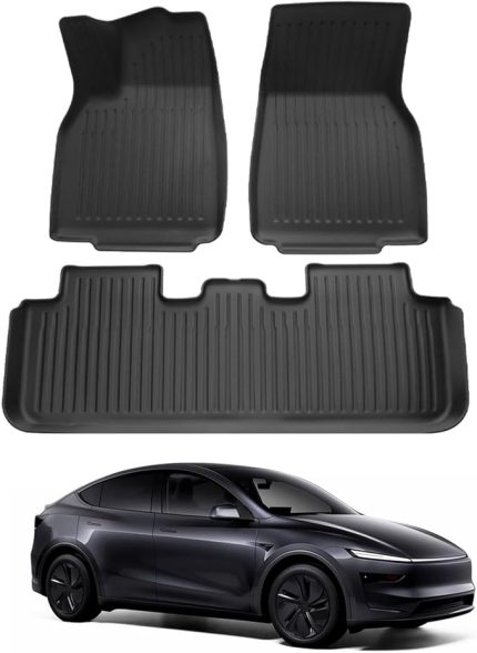PIN Tesla Model Y 2025 için paspas | Ayak alanı için birinci sınıf komple set | Su geçirmez, kir tutmaz ve kaymaz | Yüksek kaliteli TPR kauçuktan | kokusuz