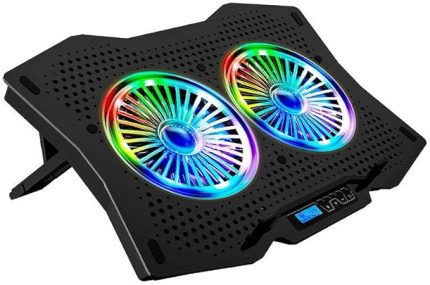 AD-RC9 TORNADO Siyah 115 -115 -15mm (2 adet)Fanlı 10''-18'' RGB Işıklı Notebook Soğutucu